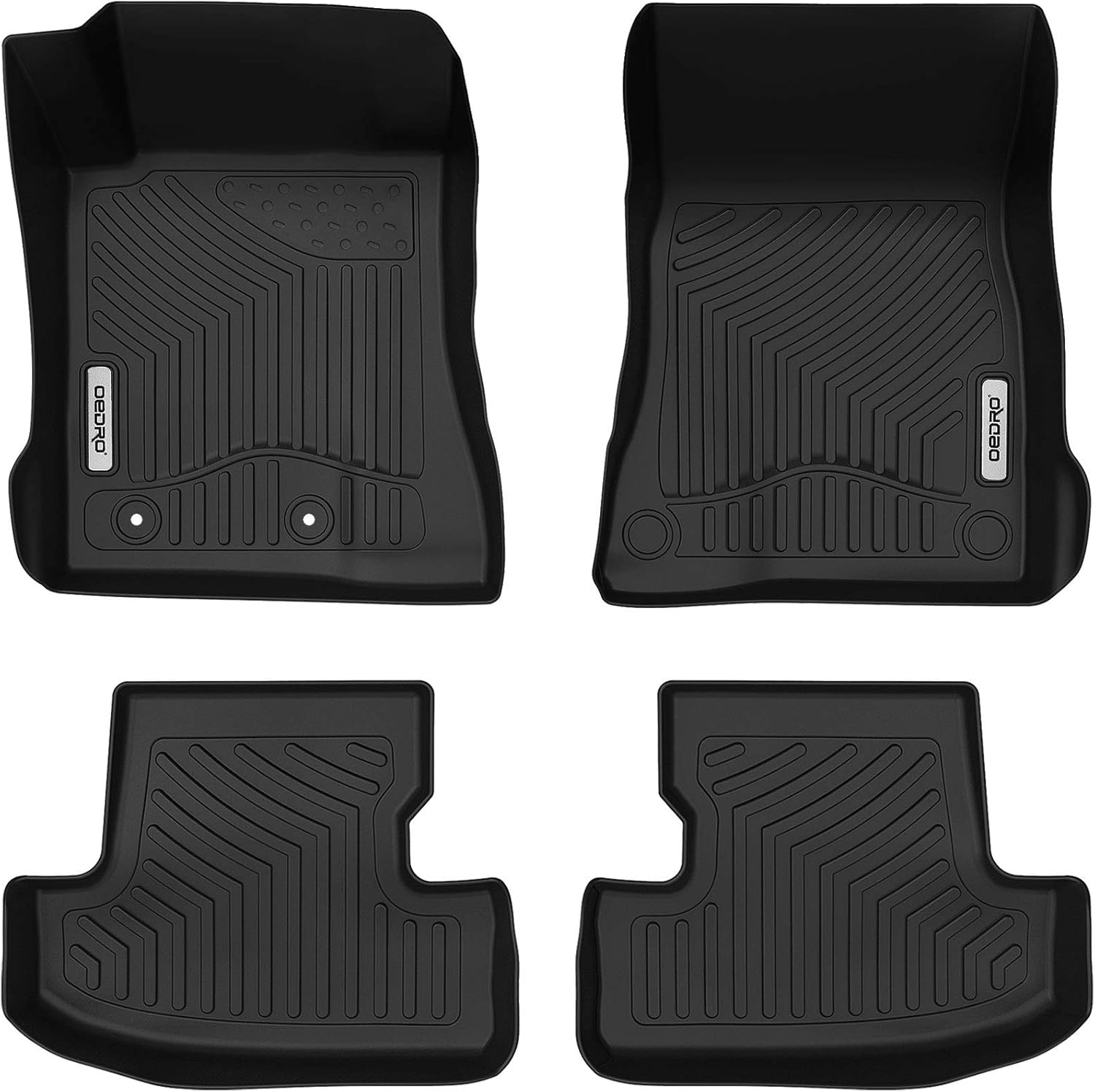 Amazon Com Oedro Floor Mats Compatible For 2015 2021 Ford Mustang Unique Black Tpe All Weather Guard Includes 1st And 2nd Row Front Rear Full Set Liners Automotive