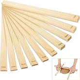 Sasylvia 10 Pcs Clay Pottery Rolling Pin Guides,5 Size,Wood Color | Wooden, Teaching Rolling Mud Stick Guide, Polymer Clay Depth Thickness Guide, Pottery Mudboard Tool