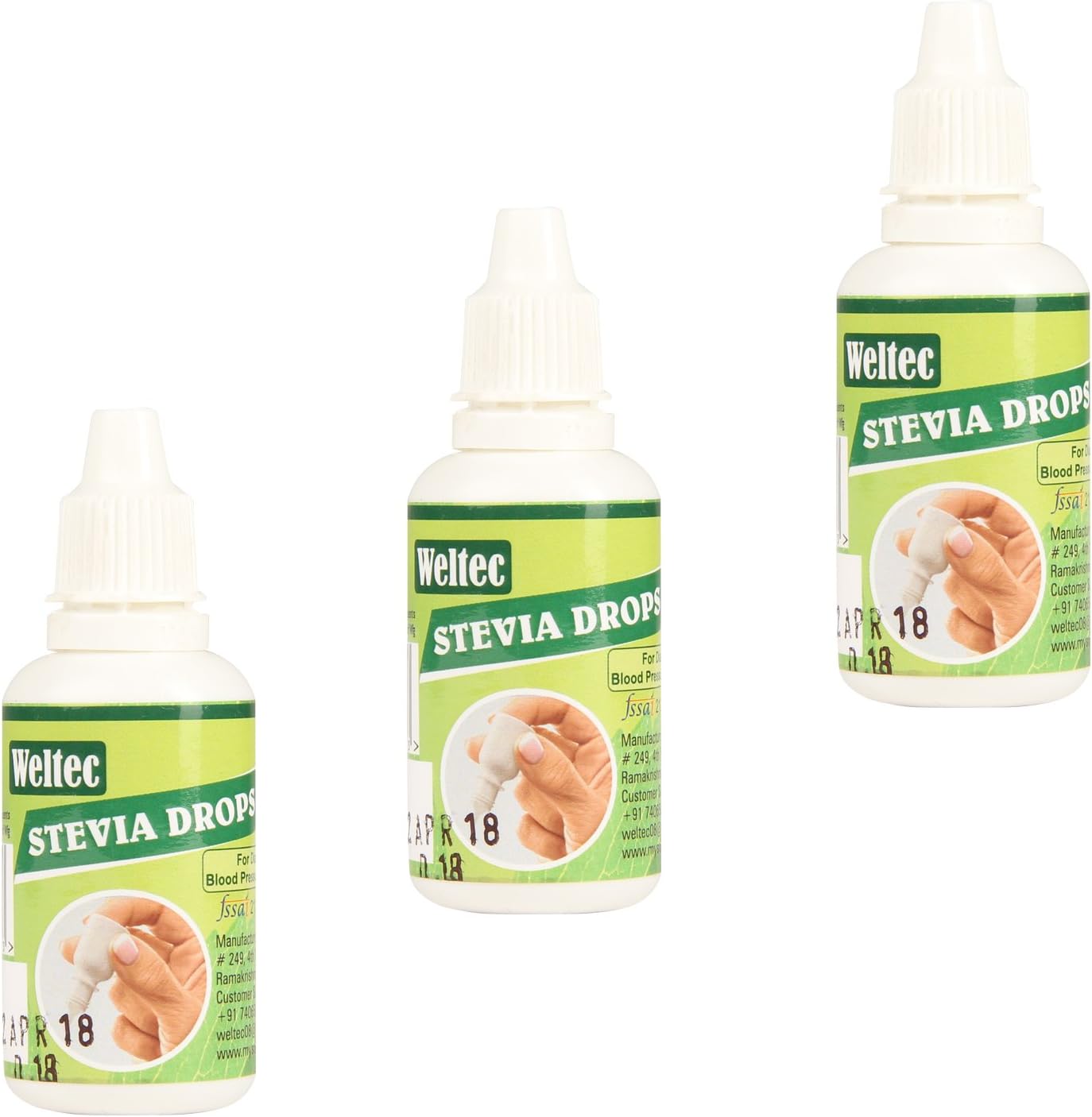 Weltec Sugar Free Stevia Drops, 15 Ml (Pack of 3)