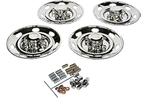 16 Inch 8 Lug Stainless Steel Wheel Simulator Kit for Trailer Wheels 7 Oval Vent Hole Wheel Hubcap for Single Wheel Trailers