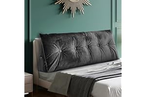 Gorilla Gadgets Large Reading Bed Rest Pillow - Triangular Headboard Wedge Pillows, Backrest Positioning Support, Extra Filling with Washable Velvet Cover