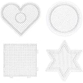 Cartoon Fuse Bead Boards 4 Pcs Clear Plastic Pegboards Fuse Beads for Kids DIY Crafts Educational Toy 2.6mm