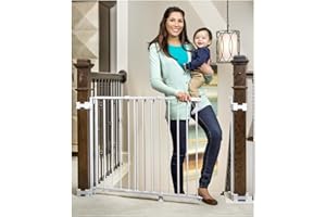 Regalo 2-in-1 Stairway and Hallway Wall Mounted Baby Gate, Bonus Kit, Includes Banister and Wall Mounting Kit
