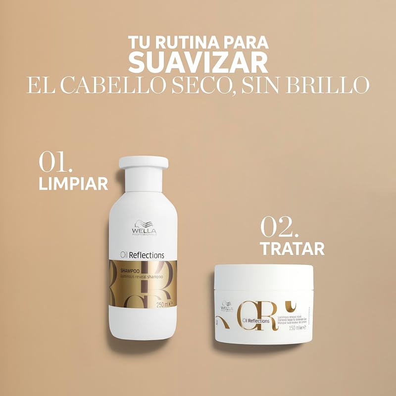 Wella Professionals OIL REFLECTIONS Shampoo Realçador de Brilho e Suavidade - Óleo de Camélia e Extrato de Chá Branco, 250 ml