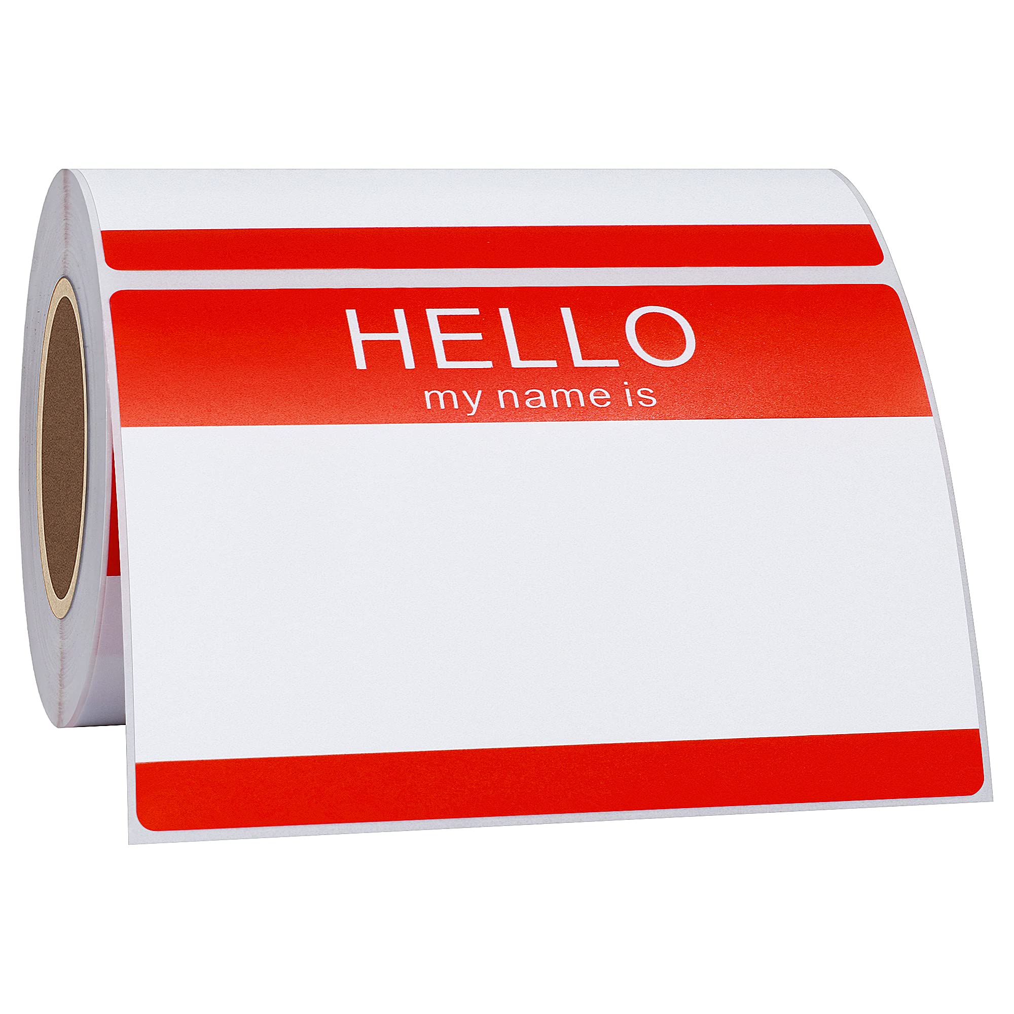 Hycodest 89x60 mm Red Hello My Name is Stick on Name Labels Name Tag Stickers, 200 Labels