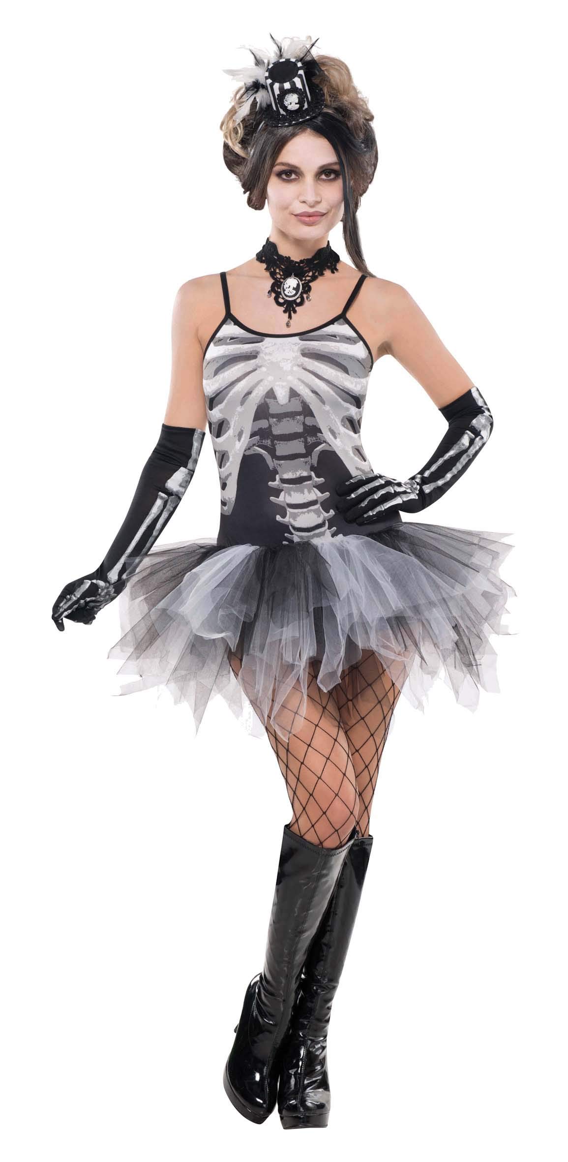 amscan (PKT) Adult Ladies Black And Bone Costume Dress (Medium)