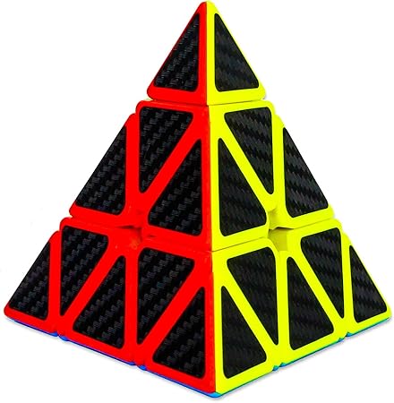D ETERNAL YJ Pyraminx Rubiks Rubix Pyramid Cube 3x3 High Speed Triangle Puzzle Cube, Multicolor