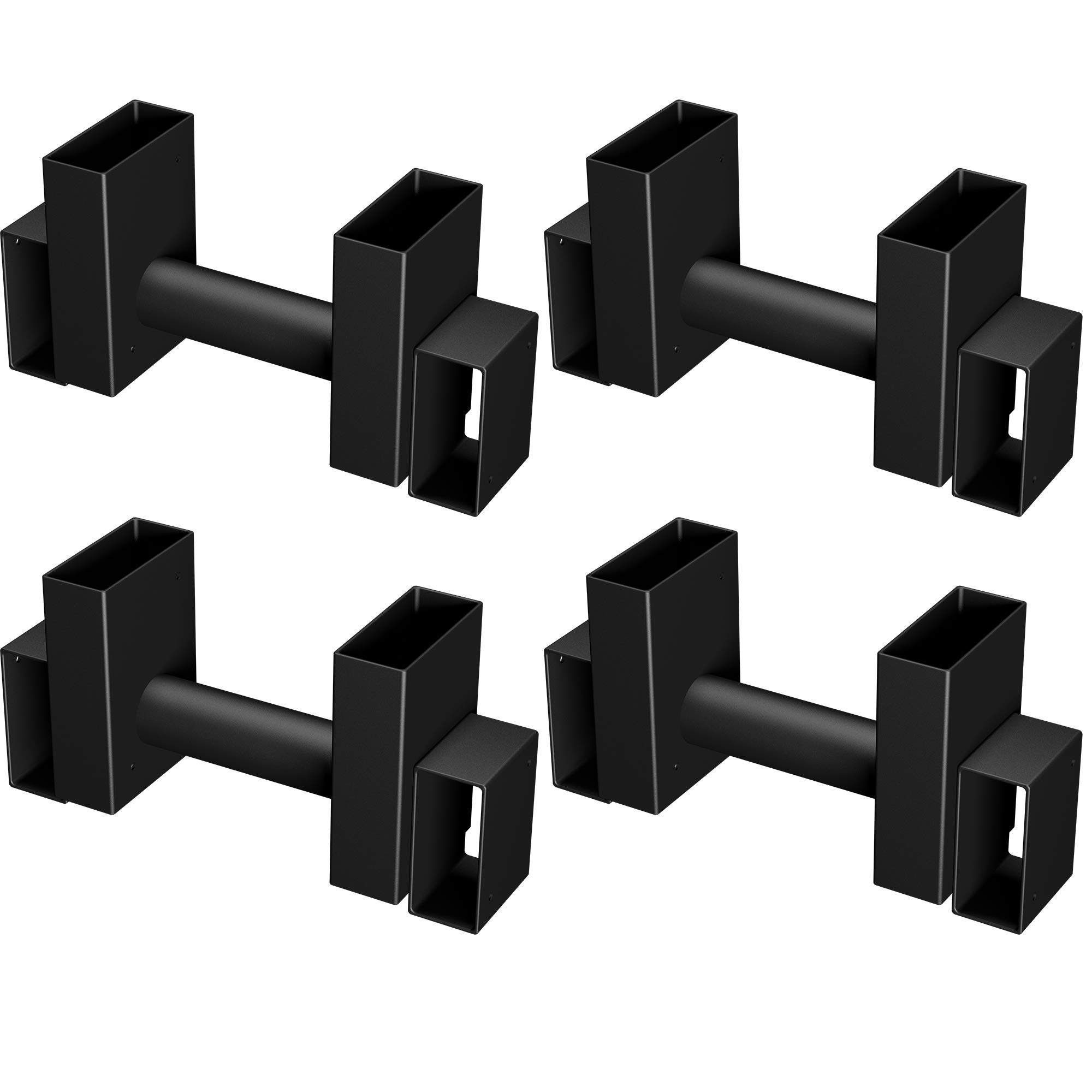 Amagabeli Set of 4 Pack Firewood Log Rack Brackets Fireplace Wood Storage Holder-Adjustable to Any Length Height Lumber Stacker Heavy Duty Steel Indoor Outdoor Black