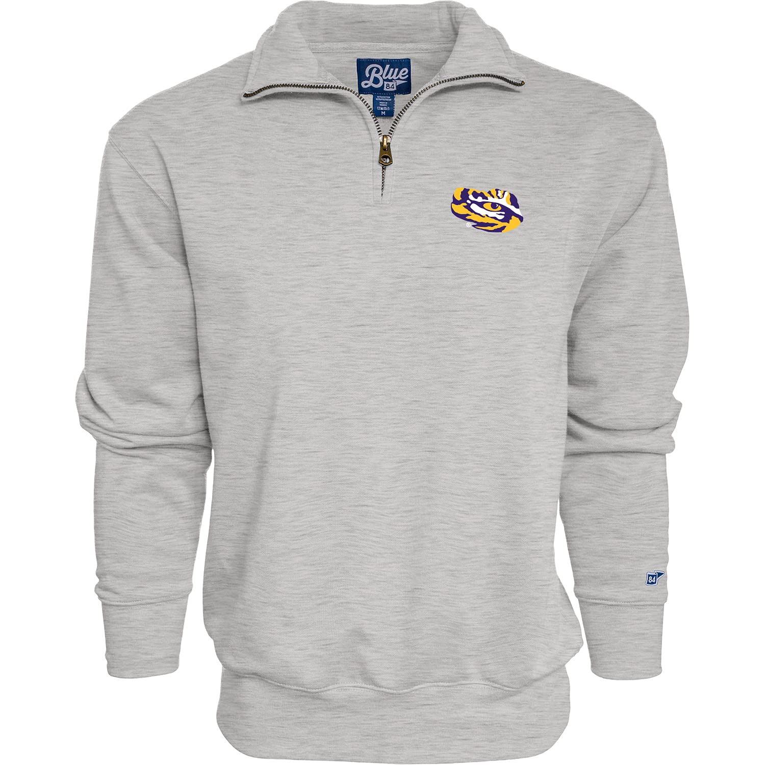 Blue 84 Men's LSU Tigers Quarter Zip Sweatshirt Icon Grey, Grey, X-Large Image