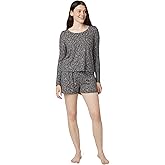 HUE Women's Pajama 2 Piece Set Includes Sleep Top and Boxer Shorts
