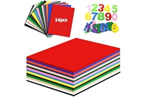 Zzrywuty 14 Pack EVA Craft Foam Sheets 7x11 Inch Color Foam Paper for Crafts, 2mm Thick, 14 Colors Foam Craft Sheets for Arts DIY Handcraft Preschoolers Classroom