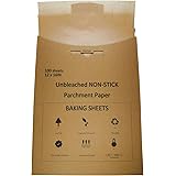 JABOURLOR Non Toxic Brown Unbleached Parchment Paper Baking Sheets - 12 x 16 inch,Pre Cut Half Sheet Non Stick Parchment Pape