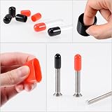 Sourcing Map 25Pcs Round End Caps 6mm 9mm 12mm 16mm 19mm Black Vinyl Kit view 4