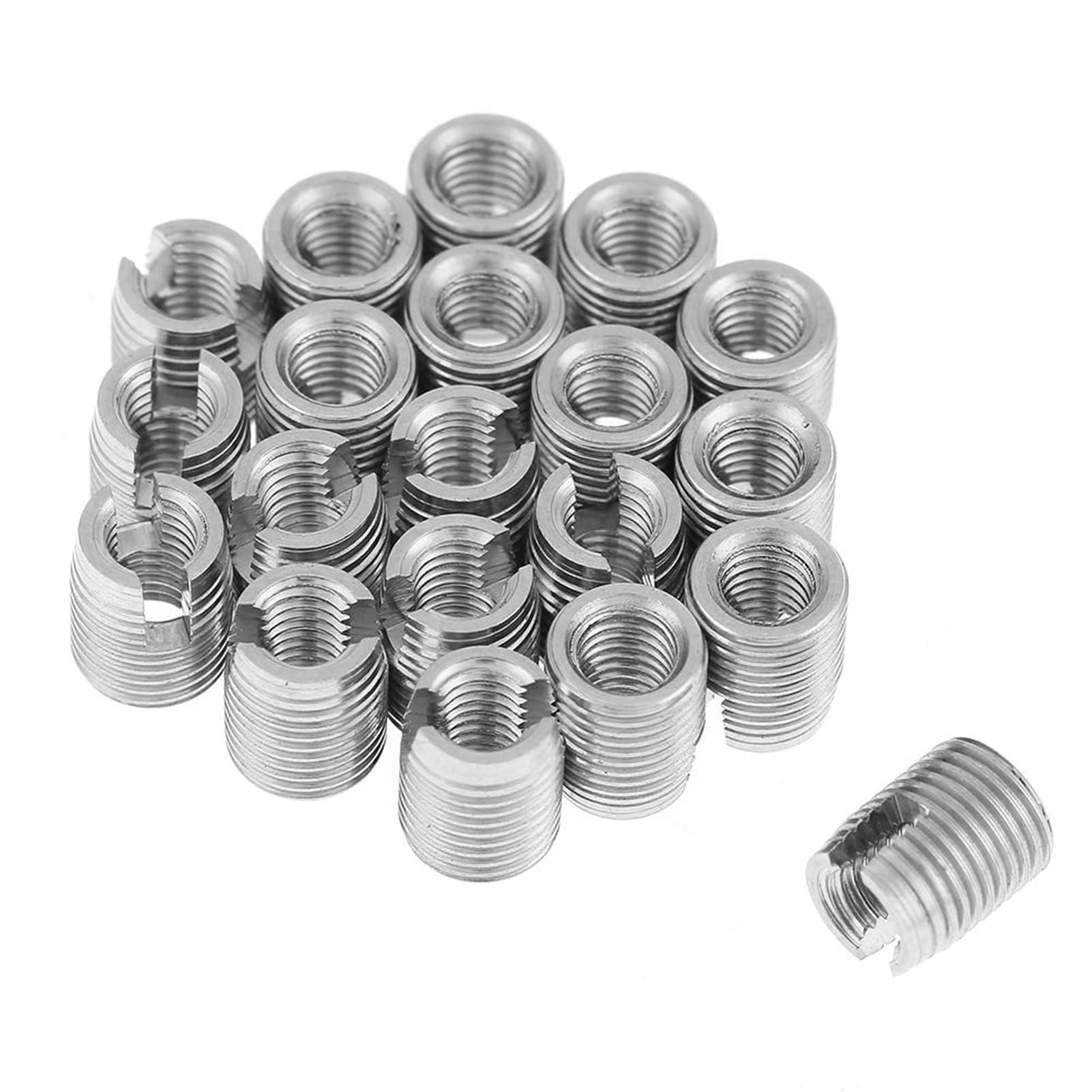 Dingln 20pcs Stainless Steel SUS303 Self Tapping Slotted Screw Thread Insert M3 X 6mm
