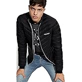 Armani Exchange mens Quilted Down Milano/New York Logo Zip-up Jacket