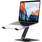 BESIGN LS12 Laptop Stand with 360° Rotating Base, Ergonomic Adjustable Notebook Holder, Riser Holder Computer Stand Compatibl