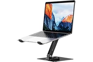 BESIGN LS12 Laptop Stand with 360° Rotating Base, Ergonomic Adjustable Notebook Holder, Riser Holder Computer Stand Compatibl