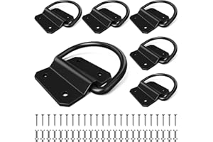 KAIZONPOT Trailer Tie Down Anchor Hooks, 6 PCS Heavy Duty D Rings 4500lbs Breaking Strength for Truck Bed Pickup RV Camper Trailer Cargo, Truck Bed Tie Downs with Screws and Bolts