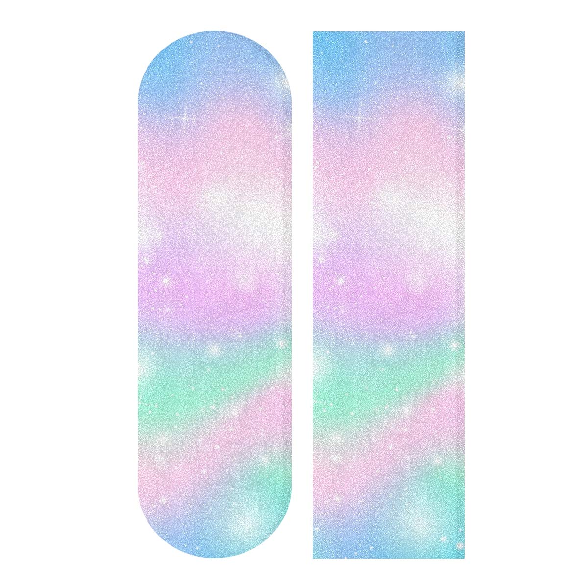 Mnsruu Pastel Rainbow Theme Skateboard Grip Tape Sheet Scooter Deck Sand Paper 9" x 33"