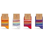 RAFRAY Athletic Ankle Socks Quarter Length, Premium Sports Socks Rainbow Striped, 4 Pairs, Size US W: 5-9.5 / EU: 36-40