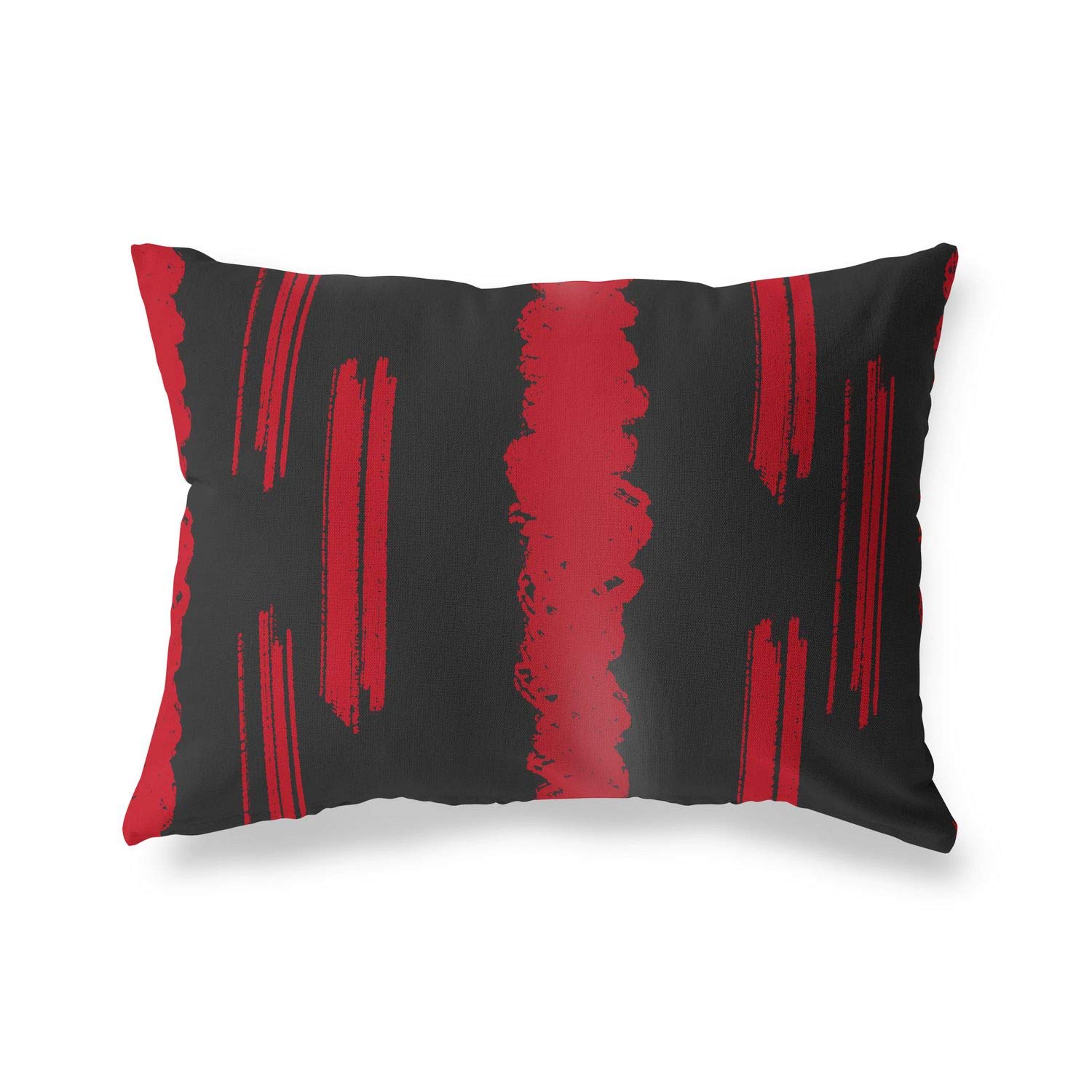 BonaMaison Decorative Cushion Cover, Red Black Throw Pillow Covers, Home Decorative Pillowcases for Livingroom, Sofa, Bedroom, Size: 45X60 Cm - Designed and Manufactured in Turkey