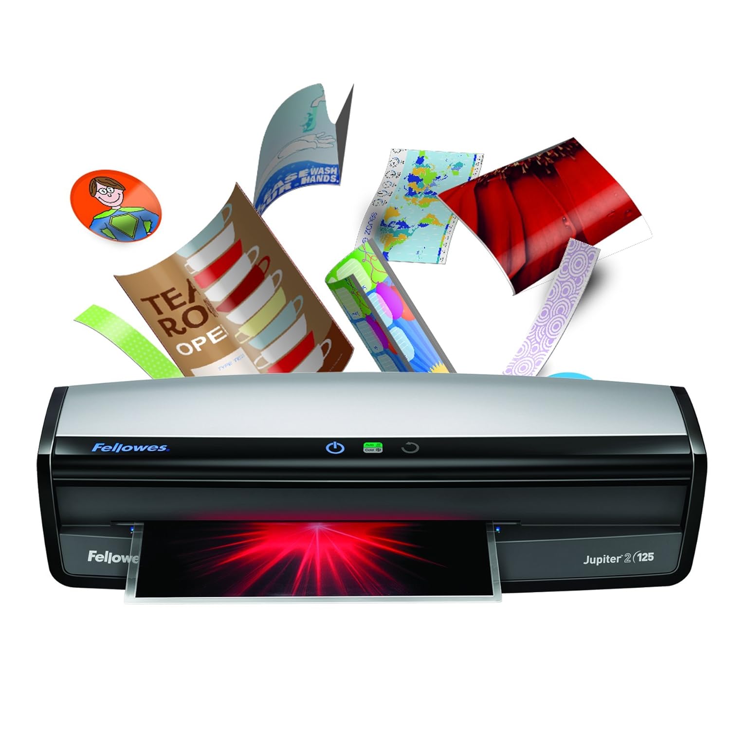 Fellowes Laminator Jupiter 2 125, Rapid 1 Minute Warm-up Laminating  Machine, with Laminating Pouches Kit (5734101): Amazon.co.uk: Office  Products