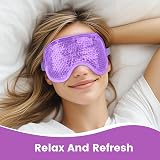 NEWGO Cooling Eye Mask Reusable Gel Hot Cold Therapy Purple view 4