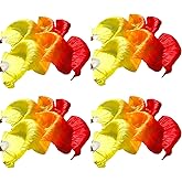 HPLWJO 4 Pairs Artificial Silk Belly Dance Bamboo Fans,1.8 Meter/ 5.91 ft Long Belly Dance Silk Fan,Folding Imitated Silk Fans for Dance Dancer Women Dancing Show