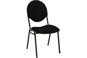 Realspace® Banquet Padded Fabric Seat, Fabric Back Stacking Chair 17 9/10" Seat Width, Black Seat/Black Frame, Quantity: 1