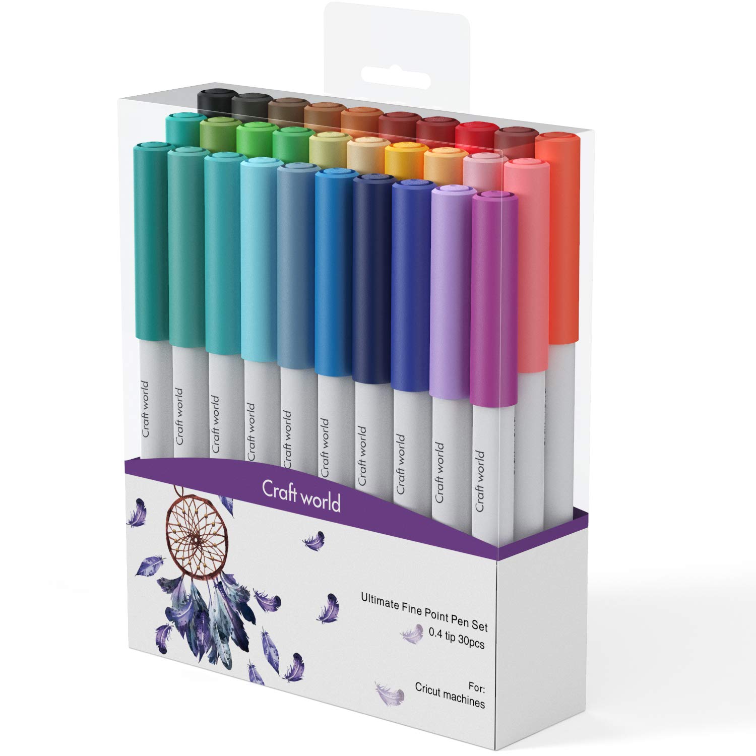 Photo 1 of CRAFT WORLD 0.4 Tip Fine Point Pens for Cricut Maker 3/Maker/Explore 3/Air 2, Ultimate Fine Point Pens Set of 30 Pack Assorted Tools Accessories Writing Drawing Pen Compatible with Machine
