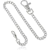 Charles-Hubert, Paris 3548-W Stainless Steel Pocket Watch Chain