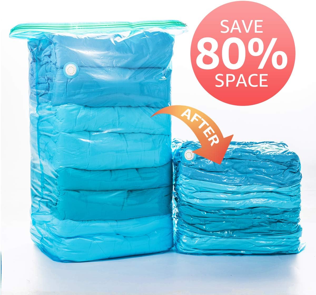 TAILI Vacuum Storage Bags Space Saver Bags 4 Jumbo Cube Pack Vacuum Sealer Bags for Clothes Bedding Comforter Quilts Pillows-No Pump No Cap 80% Space Saving Design: Home Improvement
