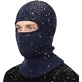 TOP-EX DryKnit™ Waterproof Winter Knitted Balaclava Wool Beanie Hat with Fleece Lining Warm Face Mask for Cold Weather