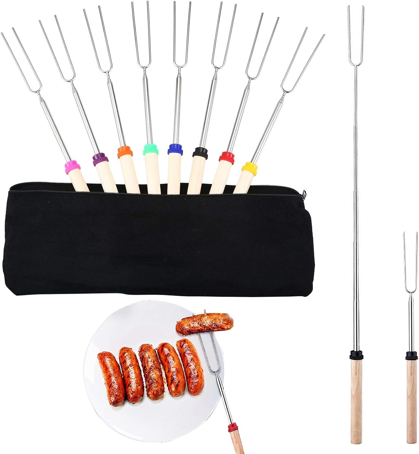 Jielucix Marshmallow Toasting Kit Set of 8 BBQ Accessories Marshmallow