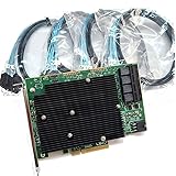 SXTAIGOOD SAS9300-16i LSI 9300-16i16-Port 12Gb/s SAS-3 SAS/SATA PCIe HBA IT Model ZFS TrueNAS UnRAID 4*SFF-8643 SATA Cable