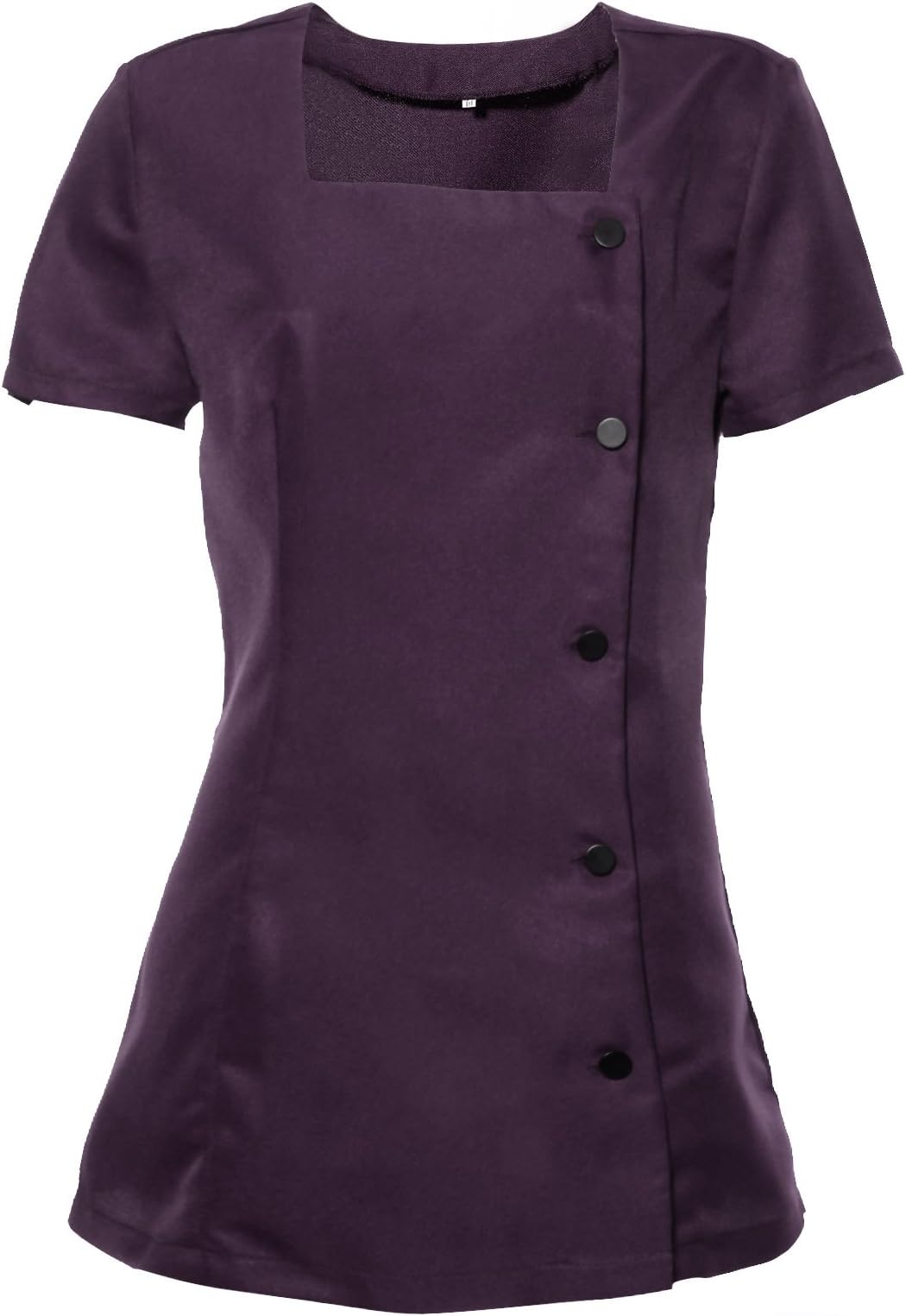 Surepromise Womens Ladies SPA Beauty Hair Salon Hairdressing Beautician Tunic Health Work Wear Uniform Top Plain (10, Purple)