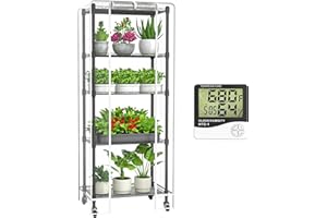 sagrynfp Mini 5-Tier Greenhouse for Indoor Outdoor, 23.2" L×13.4" W×61.4" H Portable Greenhouse with Clear PVC Cover and Metal Shelf for Growing Vegetables, Flowers and Seedlings, with Wheels