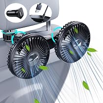 NIFBANG Dual Head Car Fan for Back Seat,USB Powered Car Back