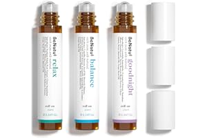 Benatu Essential Oils Set (Relax, Goodnight, Balance), Natural Aromatherapy Roll On Blends for Massage, Body Skin Care, Home - Relaxation Fragrance Roller Gift for Women and Men