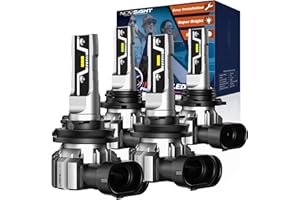NOVSIGHT H11 9005 LED Light Bulbs - 500% Super Brighter 6500K Cool White, Fanless Light, 1:1 Design, Plug and Play 3 Mins Installation, H8 HB3 Automotive Fog Lamps, Pack of 4 (2 Years)
