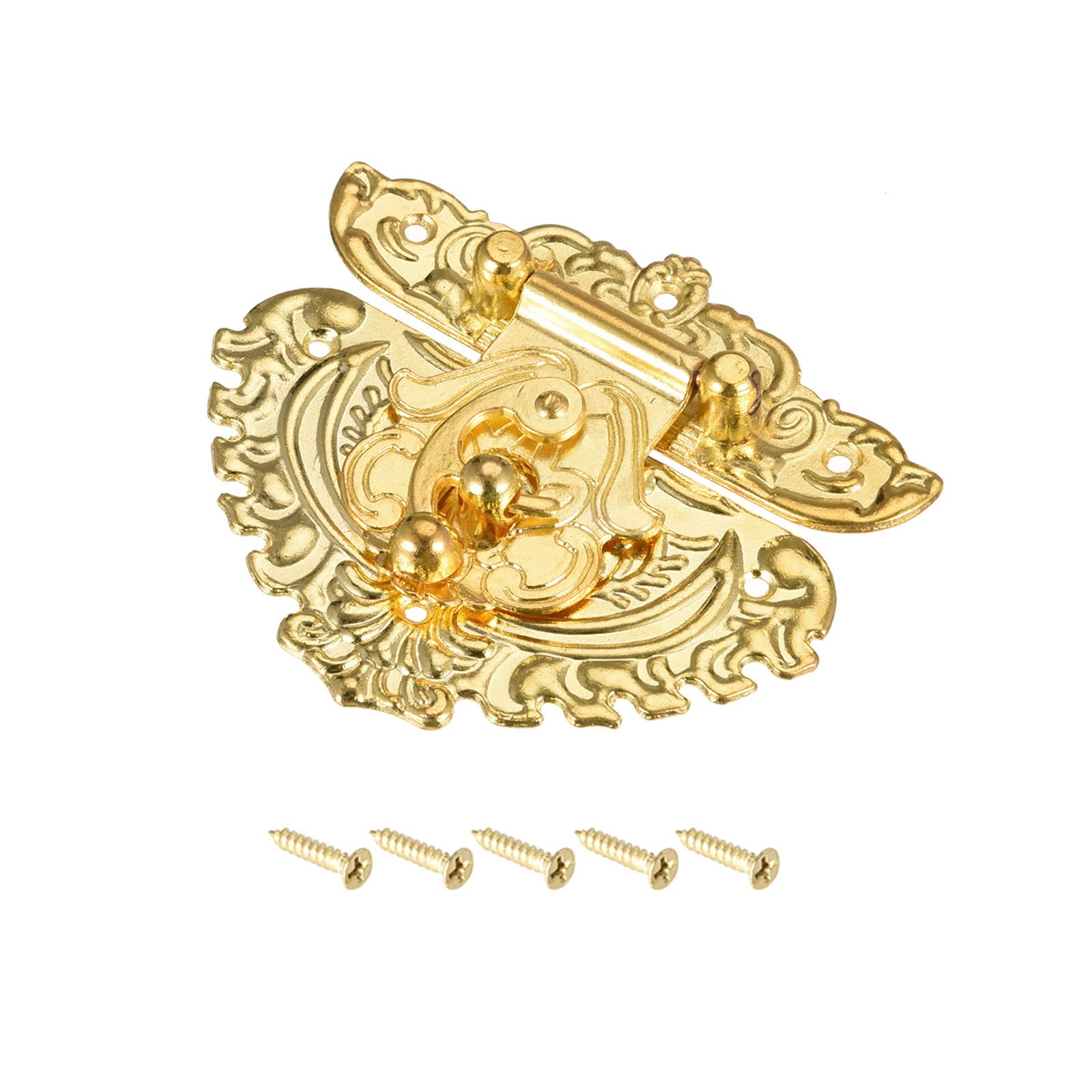 METALLIXITY Toggle Catch Lock (86mm x 76mm), Zinc Alloy Hasp Latches - for Cabinets Boxes Suitcases, Gold Tone