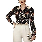 SHENHE Women's Dressy Casual Floral Blouse Long Sleeve Business Casual Work Shirt Top