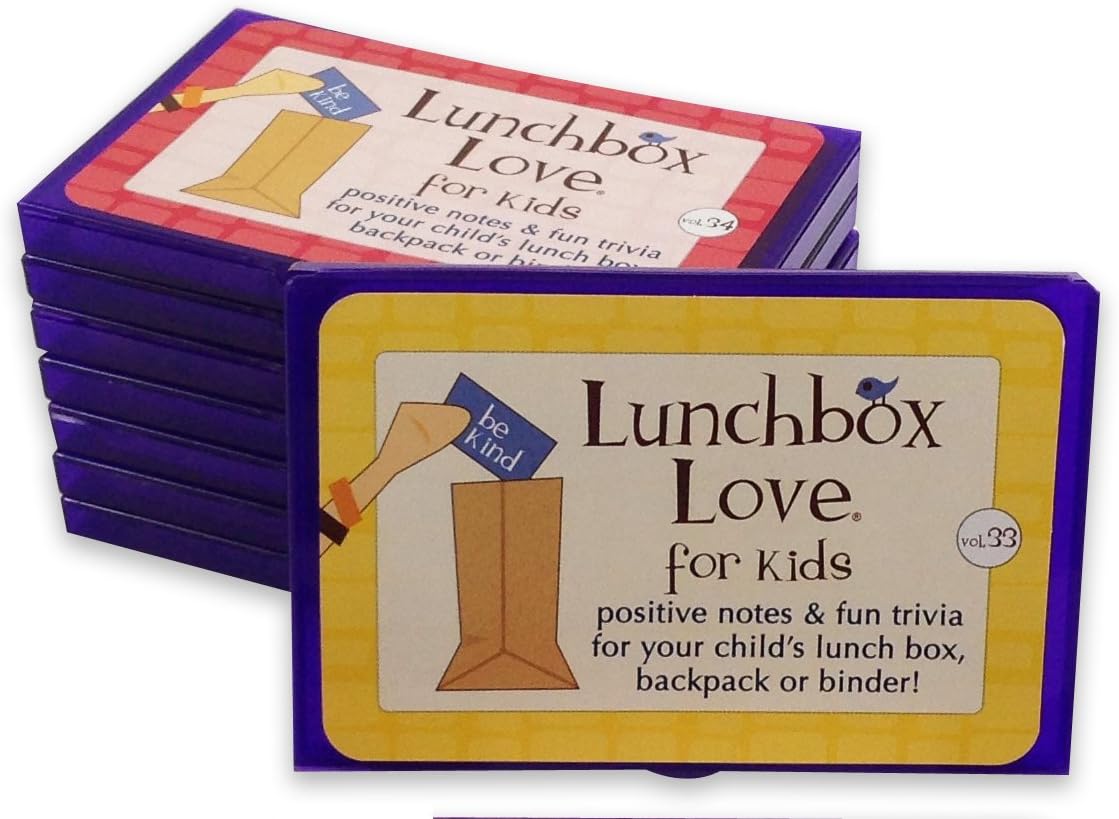 Customer Favorite: Lunchbox Love Notes for Kids by Say Please. 96 Positive Lunch Notes, Fun Trivia and Jokes for Your Child's School Lunchbox, Backpack, or Binder. (Volumes 33-40)