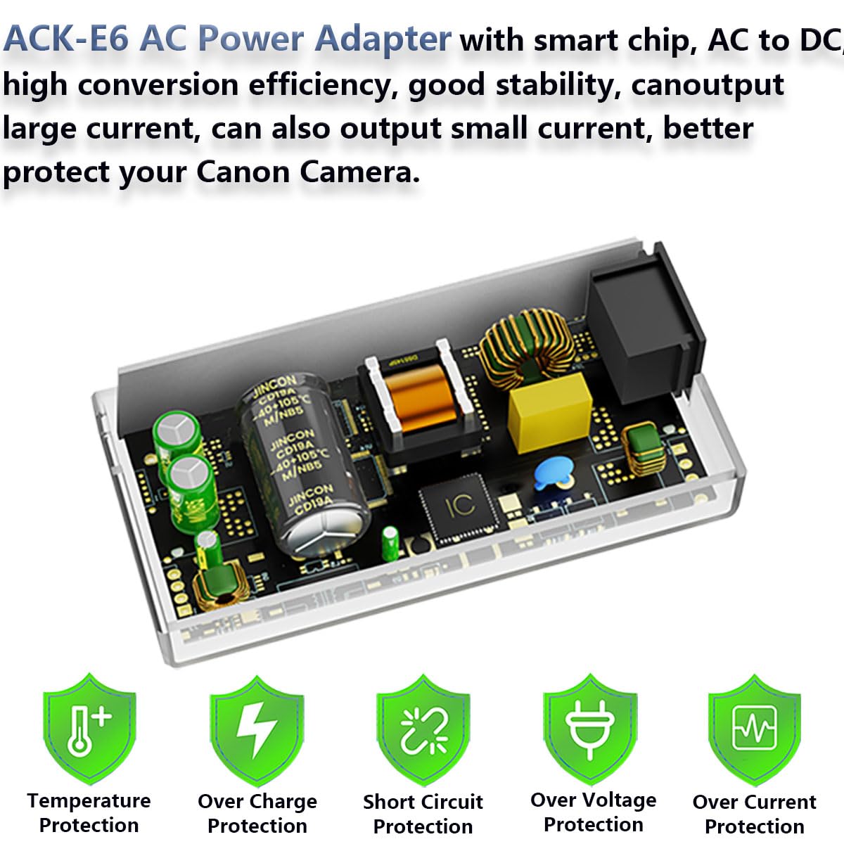 UORLEN ACK-E6 AC Power Supply Adapter DR-E6 LP-E6 Dummy Battery Kit for Canon EOS 90D 80D 70D 60D, R, R5, R6, R6II, R7, 6D, 7D, 6D Mark II, 7D Mark II, 5D Mark II III IV Cameras