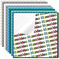 Mannidoo 8 Packs Peel-and-Stick Large Baseplates for Tables/Walls, Classic Big Adhesive Plates for Building Blocks - Compatible with Duplo Blocks, Green/White/Sky Blue/Grey