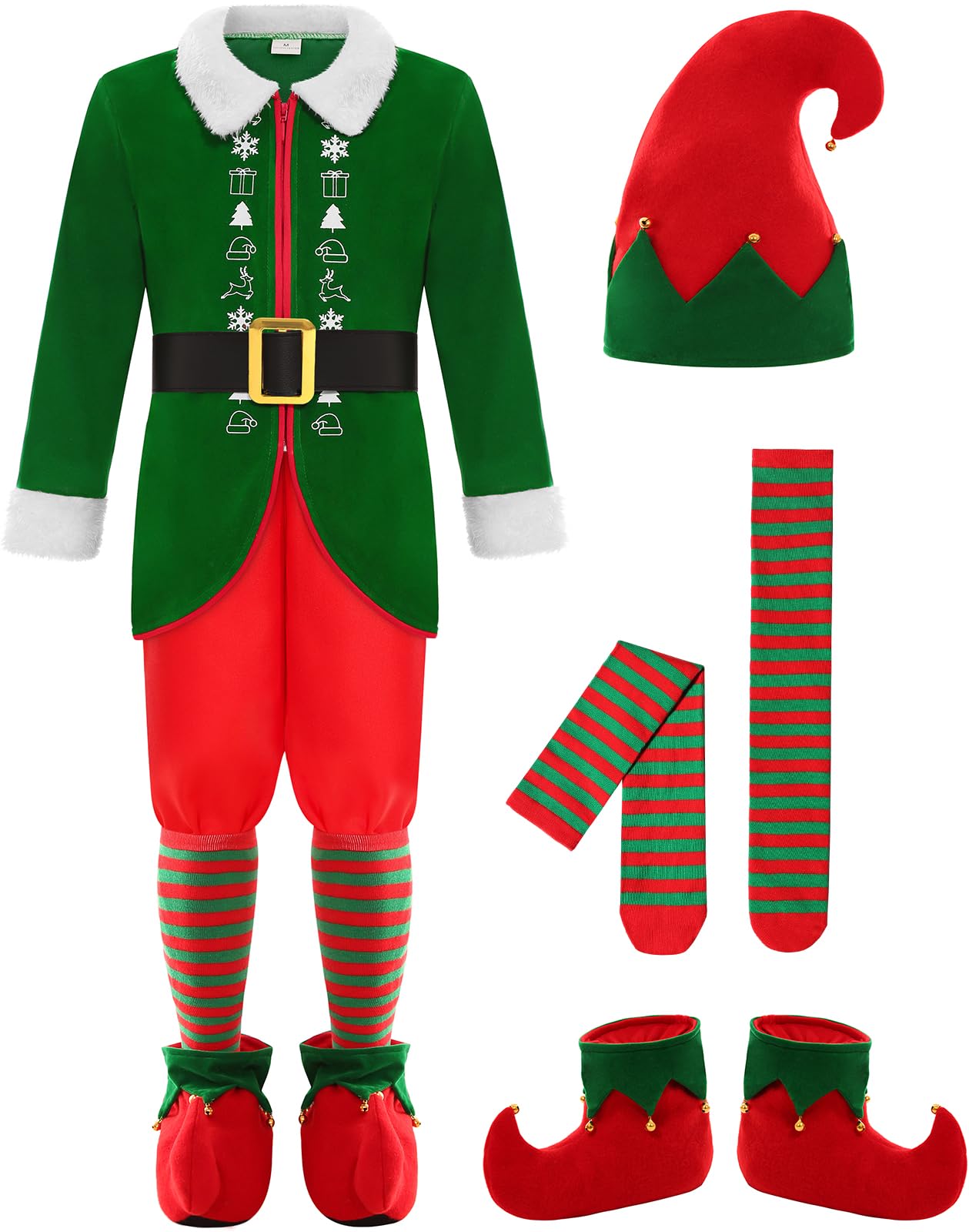 Photo 1 of Gorkonpy Elf Costume for Boys Kids Christmas Boy Elf Costume Outfit (Green, 5-6 Years)