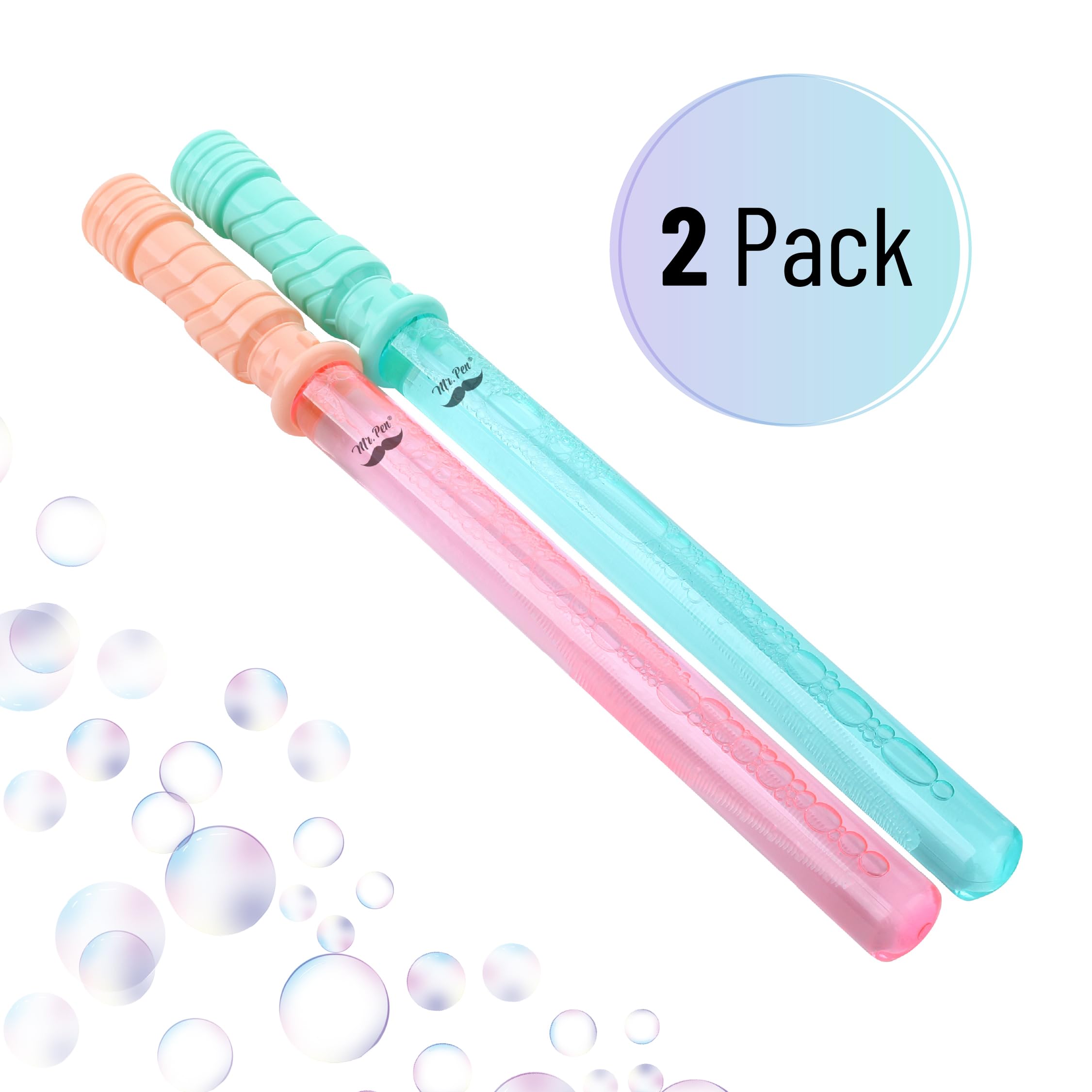 Mr. Pen- Bubble Wands, 2 Pack, 14.3 Inches, Big Bubble Wands, Bubbles Party Favors for Kids, Blowing Bubbles, Bubble Sticks for Kids