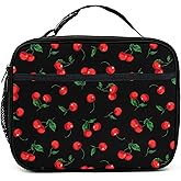 Droerfes Cherry Insulated Lunch Box Reusable Lunch Bag Women Men Cooler Tote Bag For Kids Boys Girls Work Picnic School Office