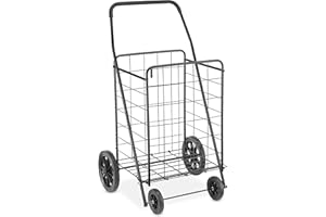 Whitmor 6318-2678 Deluxe Rolling Utility Cart, Black, Extra Large
