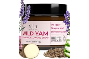 YELLA WELLNESS Wild Yam Cream for Hormone Balance – Progesterone Cream Alternative for PMS & Menopause Relief – Made with Organic Hormone Balancing Extracts - 2oz